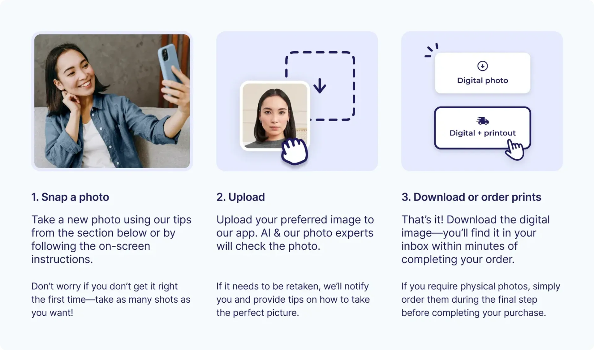 How to get an ID photo at home with a mobile app in three steps.
