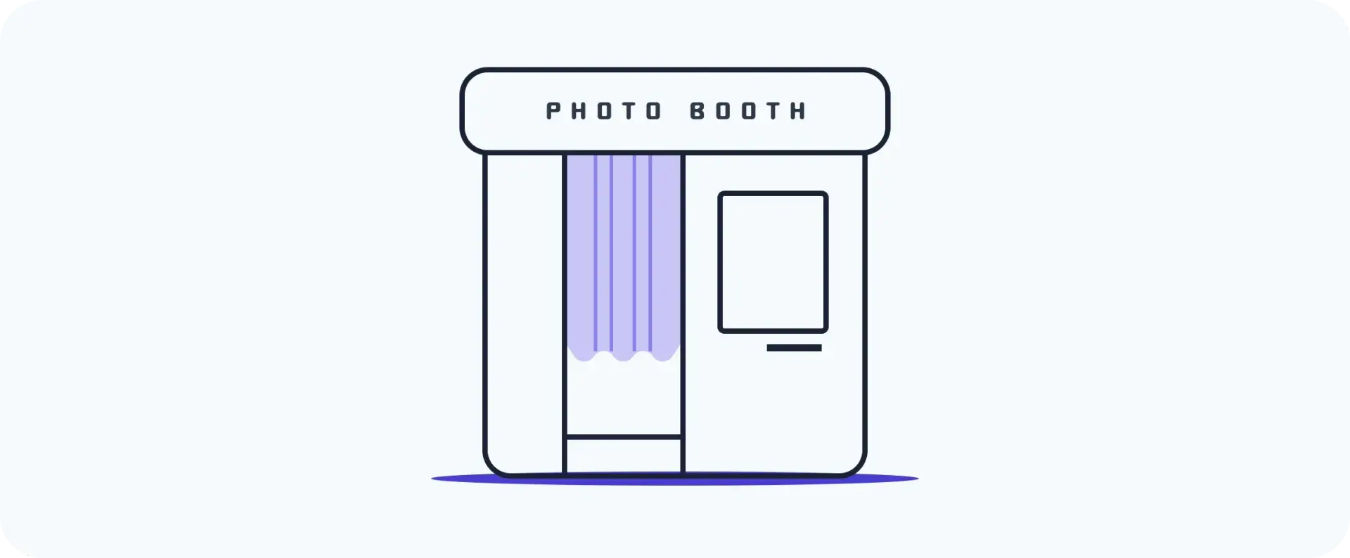 An illustration of a traditional photo booth you might find at Tesco.