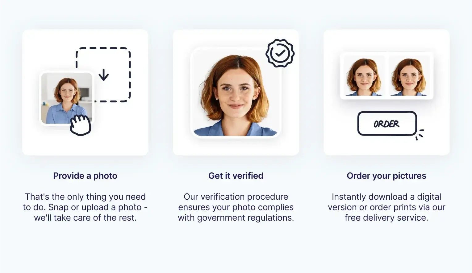 ID photo in 3 steps with a mobile app.