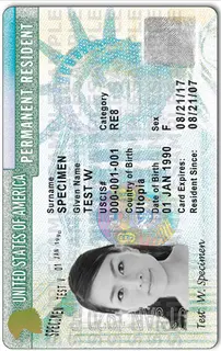 USA zielona karta (Green Card, Permanent Resident Card)