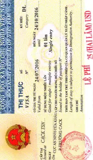 Visa to Vietnam 40x60 MM (4 X 6 CM)