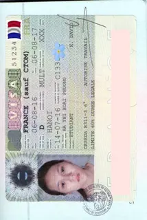 Visa to France 35x45 MM (3,5 X 4,5 CM)