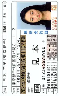 日本の運転免許証用写真