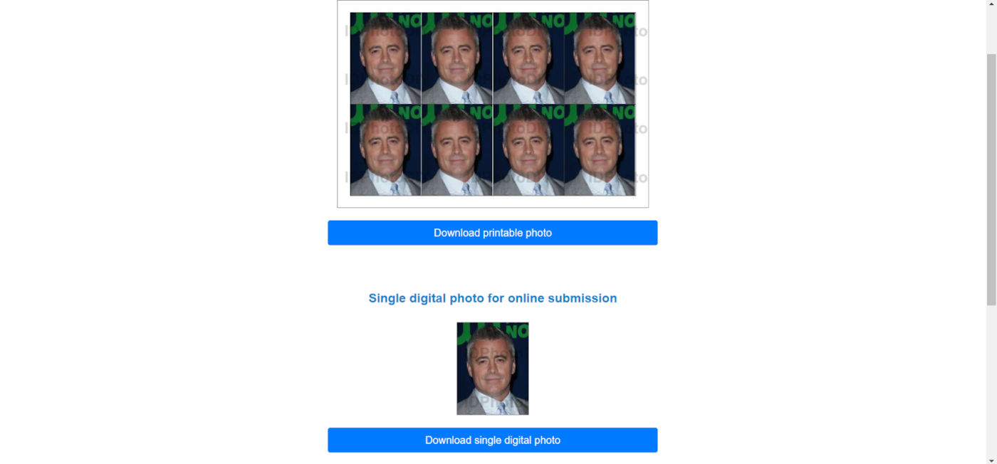 ID Photo DIY  interface with simple and multiple ID photose