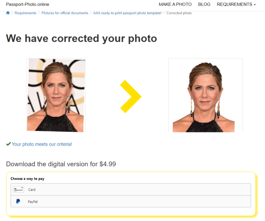 Passport Photo Online is the best passport photo creator