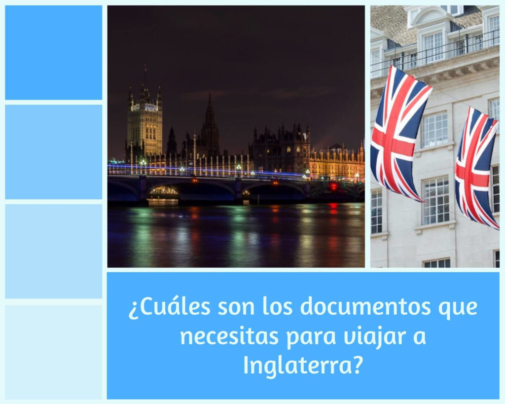 Foto del puente de Londres tomada de noche. A la derecha, unas banderas del Reino Unido. ¿Qué documento necesitas para viajar a Inglaterra?