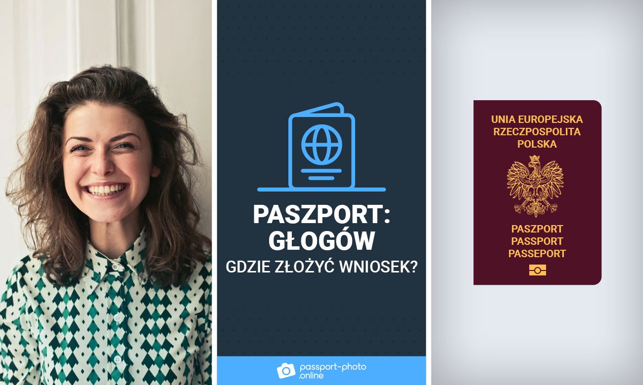 Uśmiechętna kobieta w bluzce oraz polskim paszportem