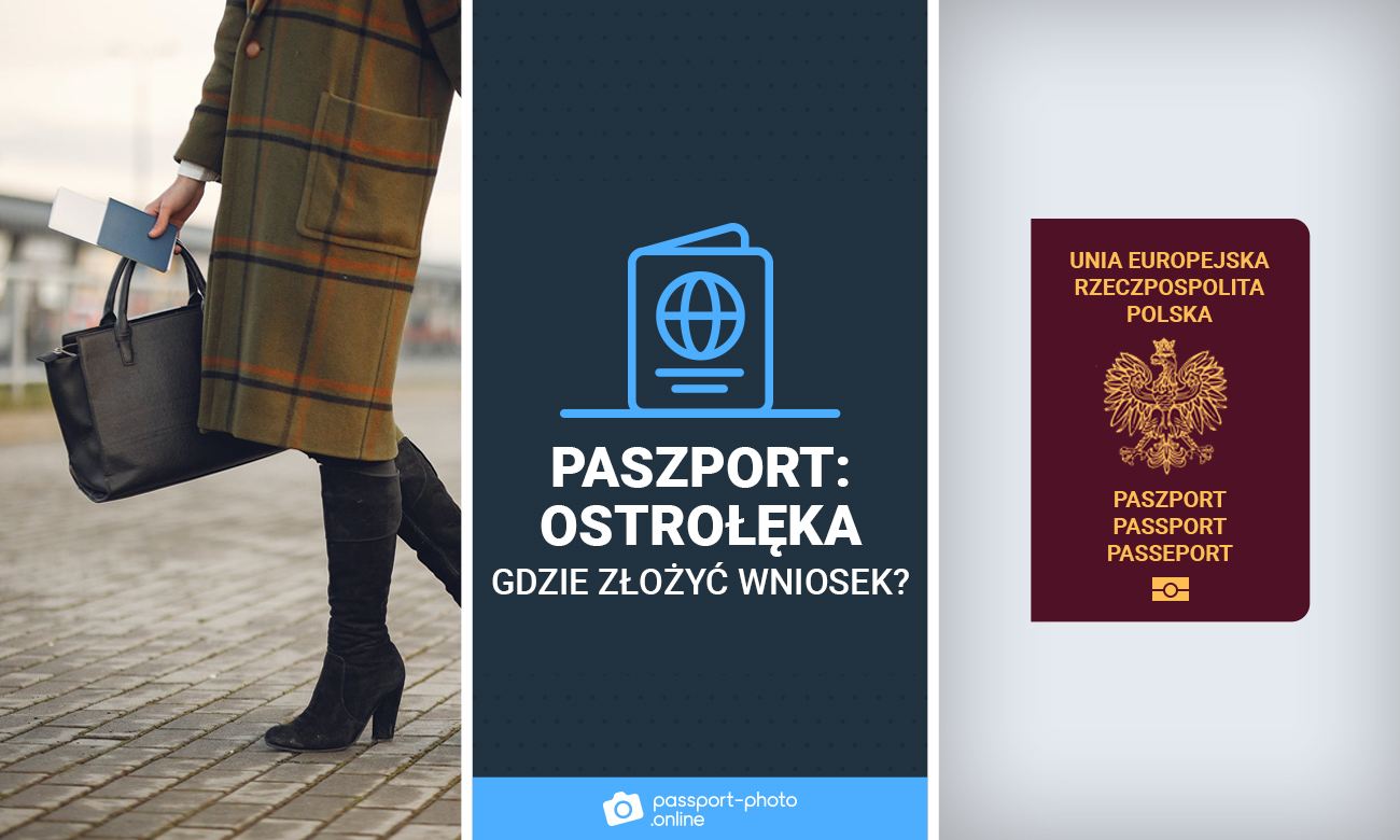 Kobieta w jesiennym płaszczu w Ostrolęce z polskim paszportem