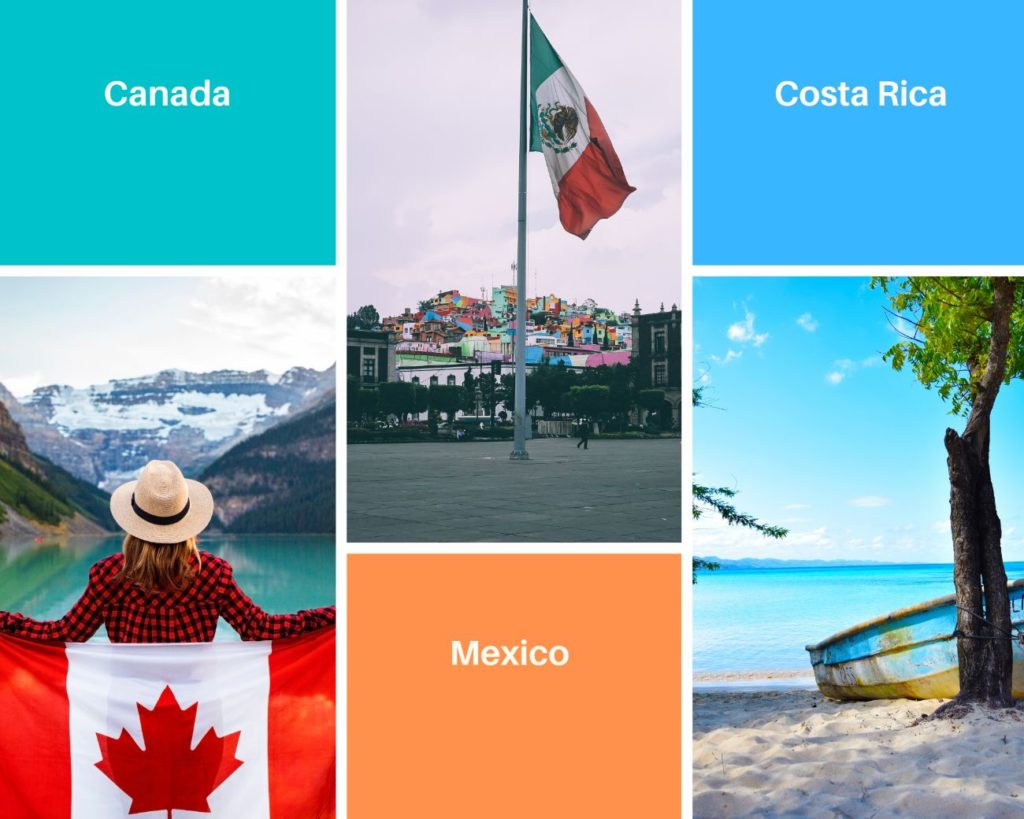 Travel to Costa Rica, Mexico and Canada  without a visa.