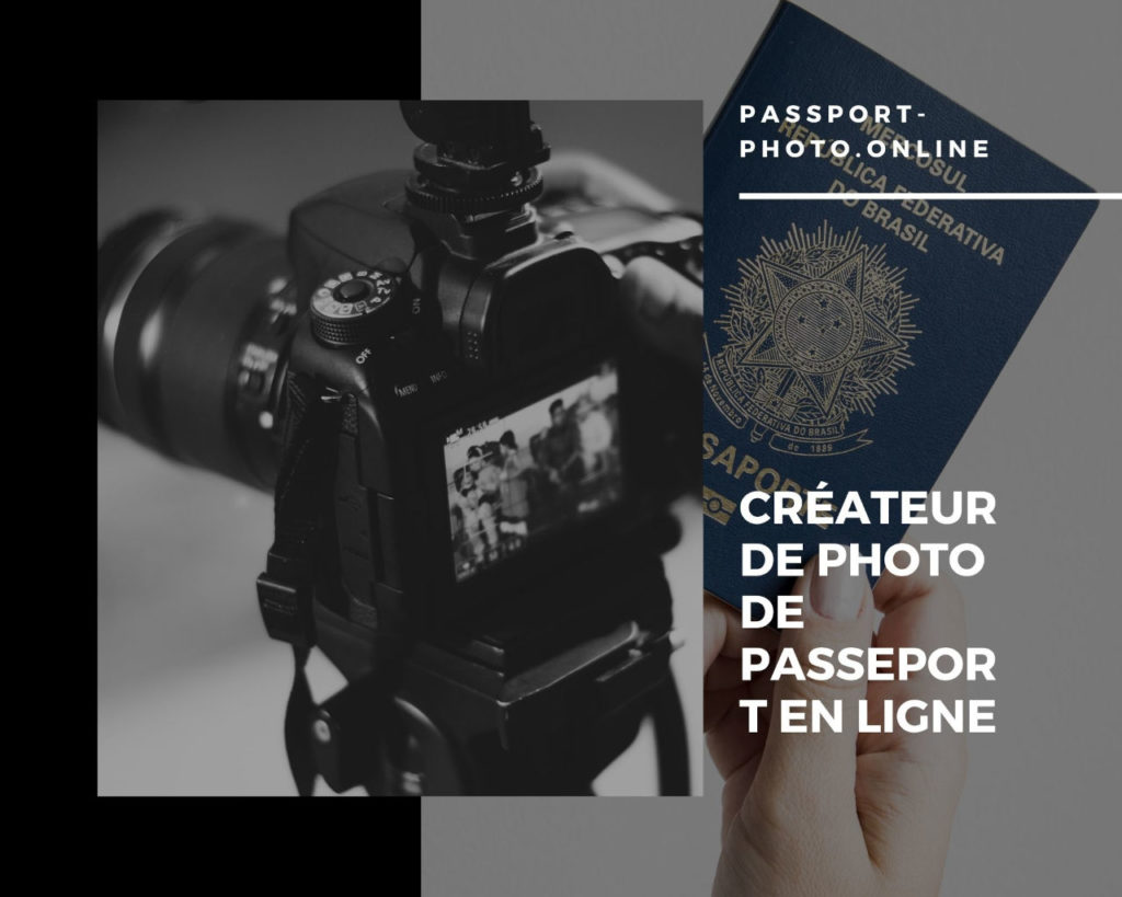 Une photo d'un passeport et d'un appareil photo.