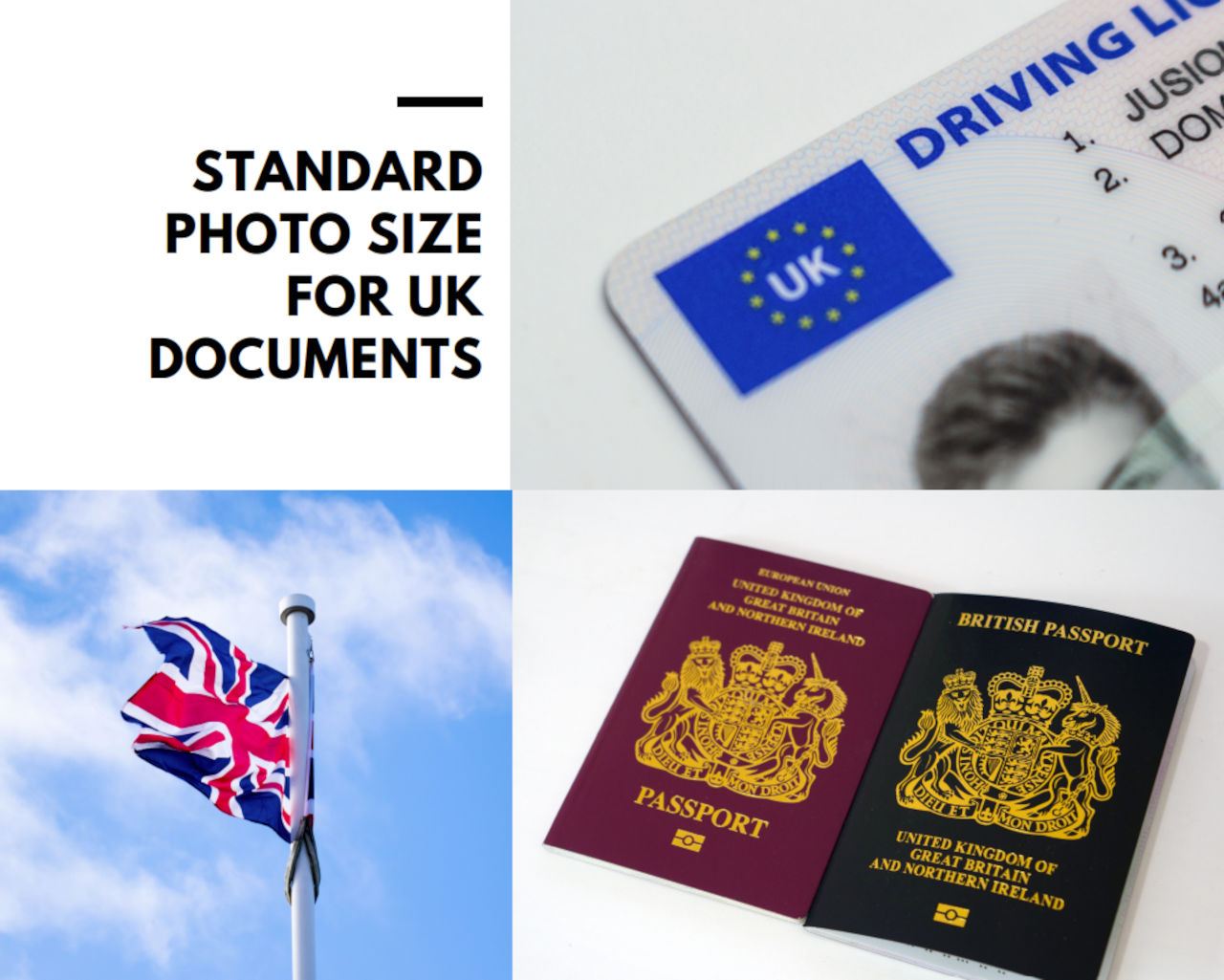 Standard photo size for UK documents