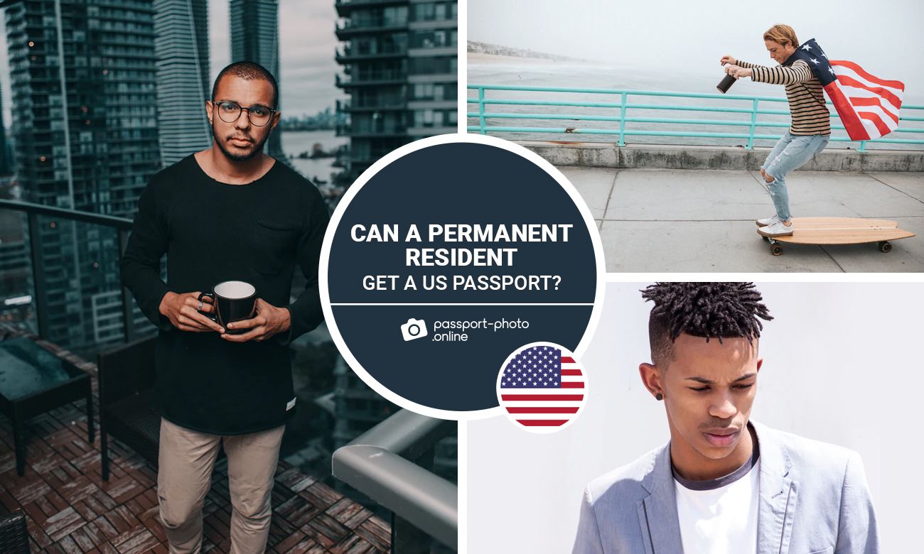 A man holding a coffee, a person with a US flag on a skateboard, and a boy posing for a picture.
