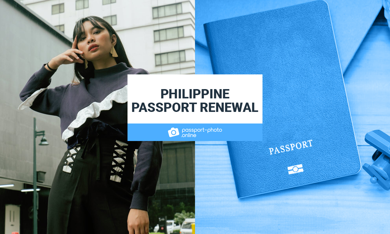 A philippine woman posing for the camera and a blank passport document.