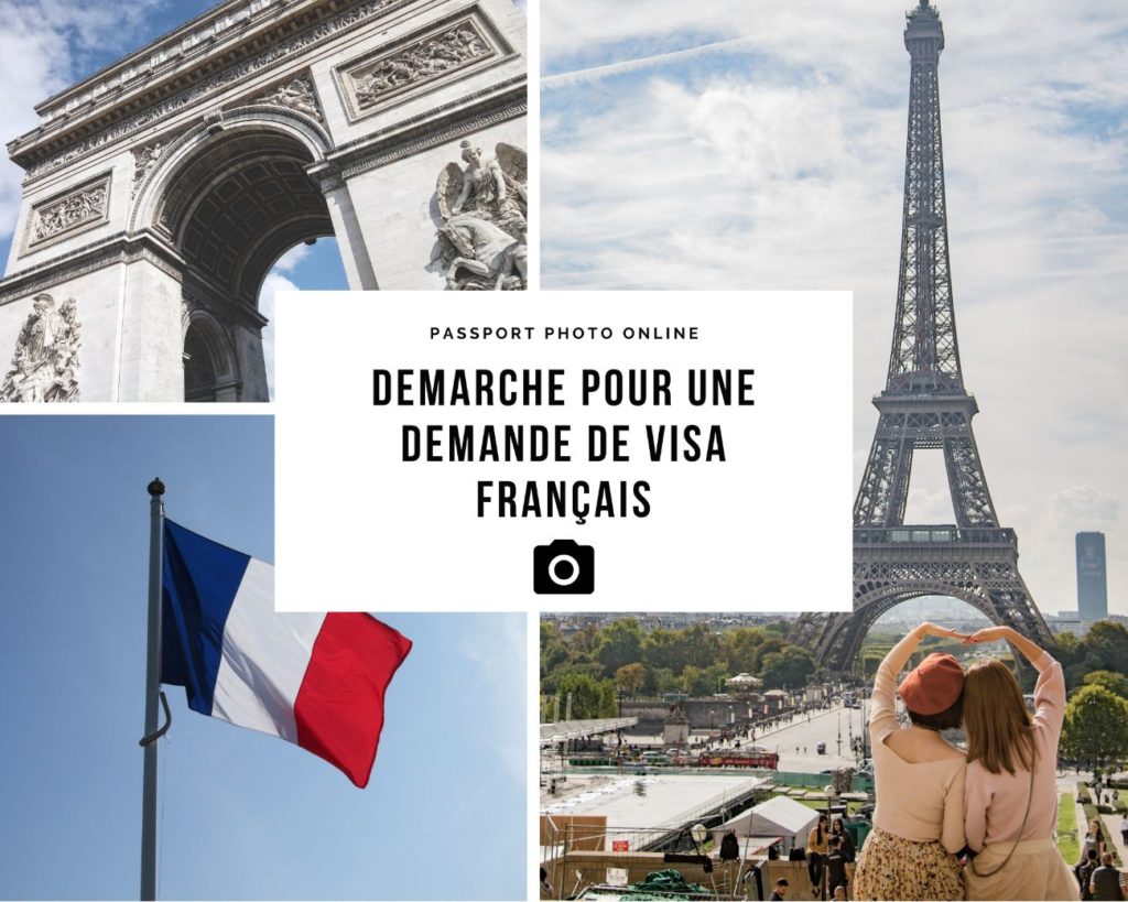 Photos de la Tour Eiffel, du drapeau français et de l'Arc de Triomphe.