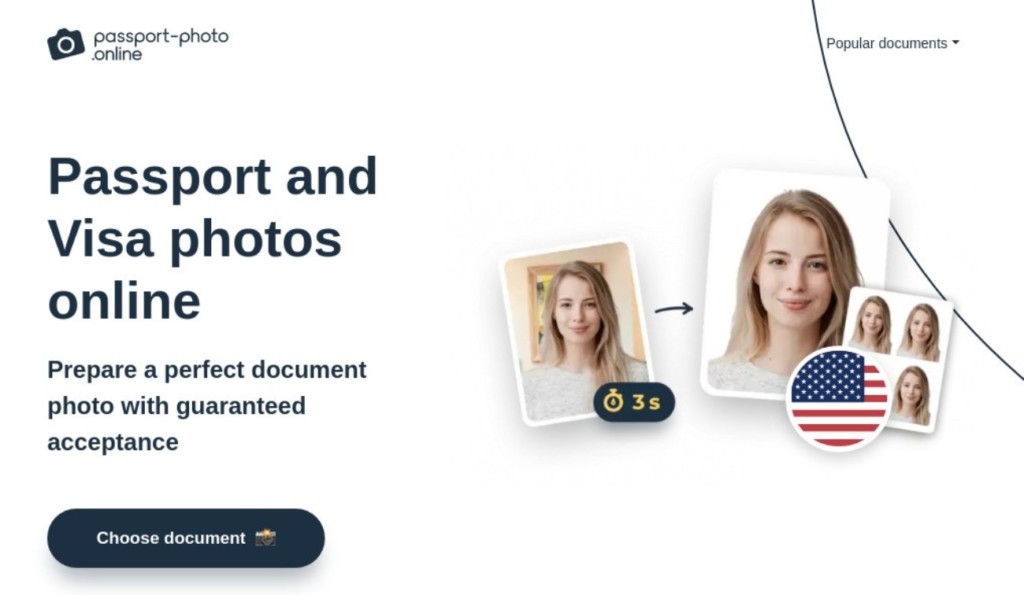 Passport Photo Online’s main page