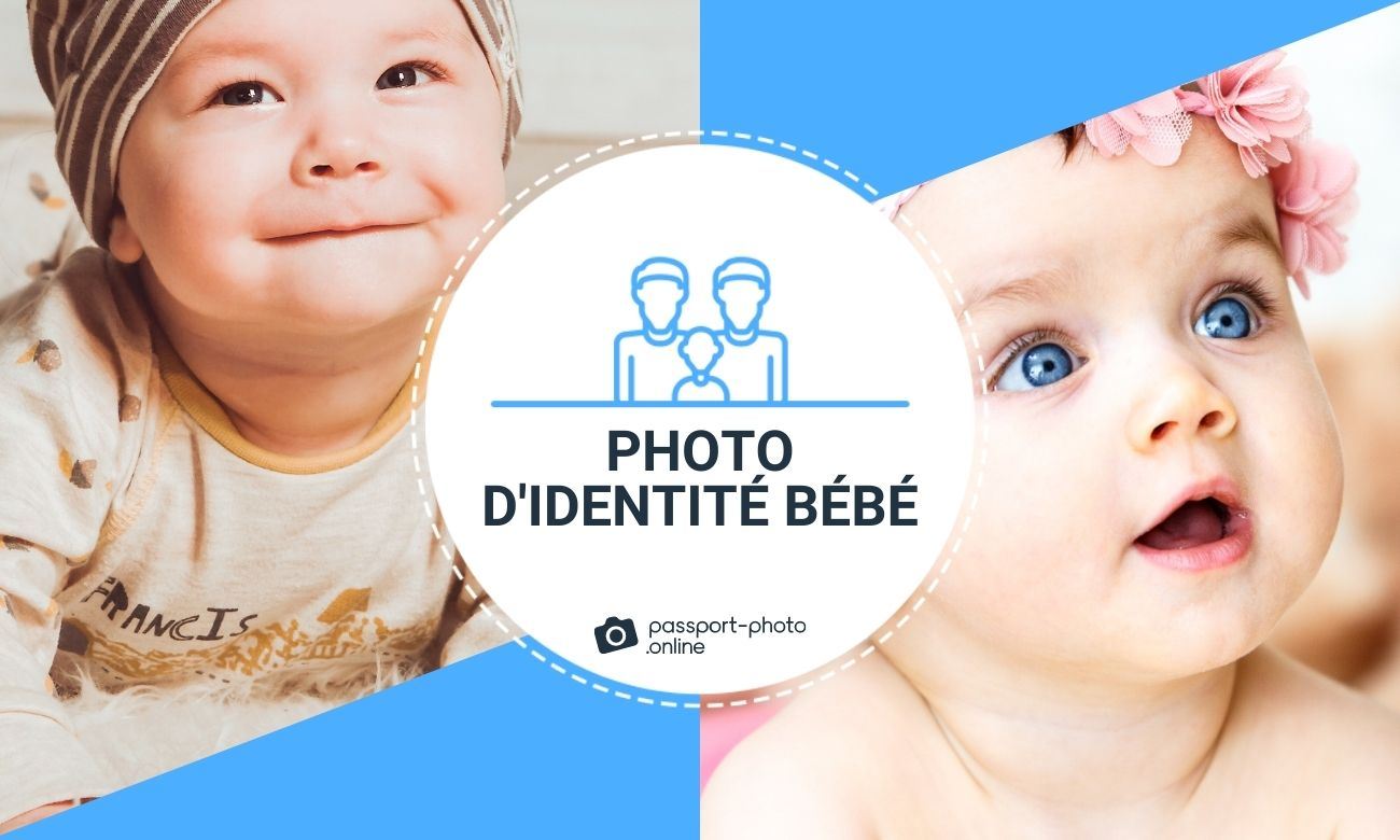 Des photos de bébés mignons. Le texte indique "Photo d'identité bébé".