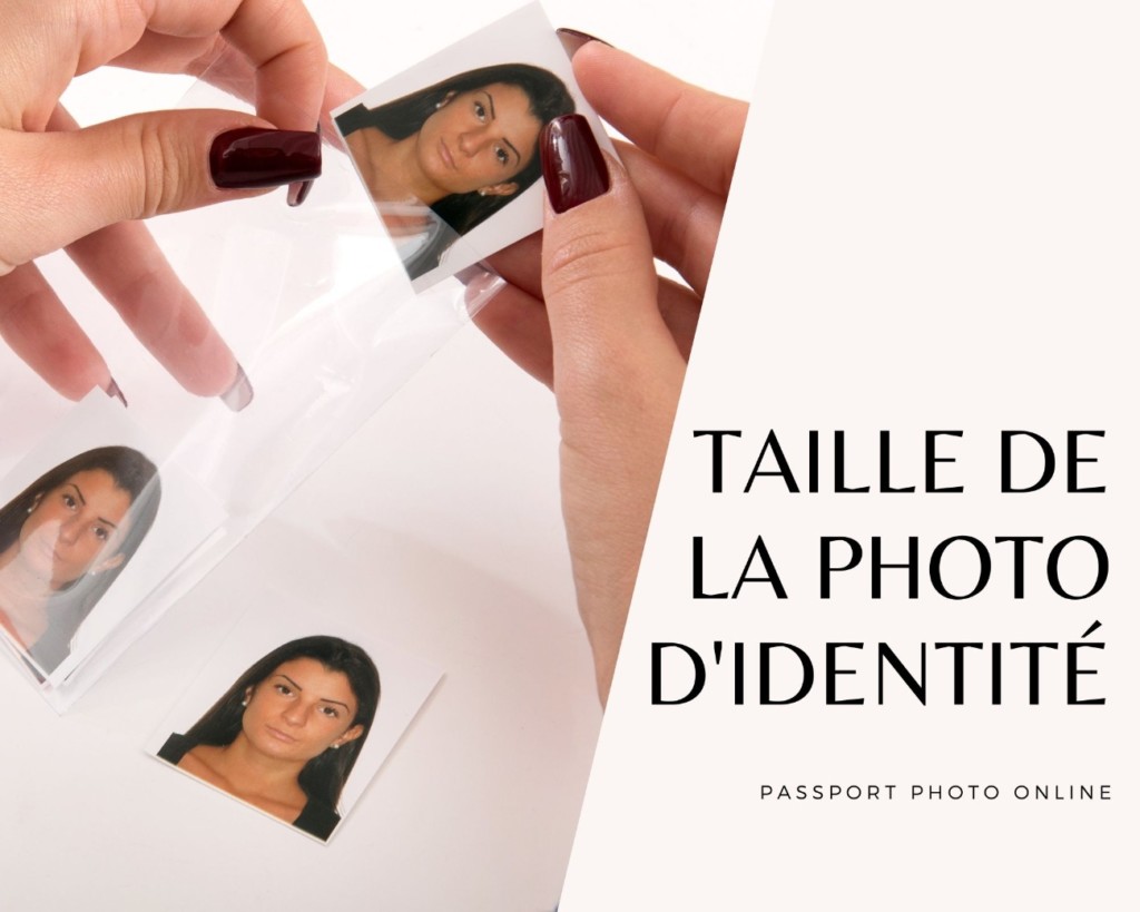 Des photos de format passeport et un texte disant "Taille de la photo d'identite".