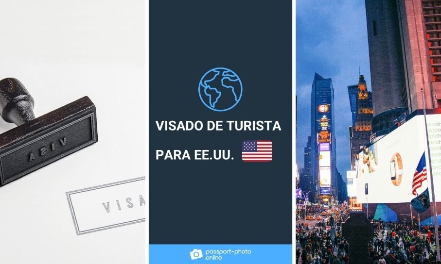 A la derecha, la ciudad de Nueva York. A la izquierda, un sello valida la aceptación de un visado de turista para EE.UU.