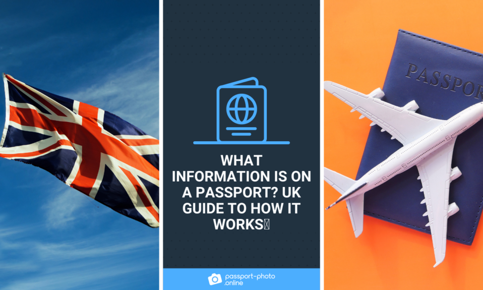 A Union Jack flies in the breeze and a toy plane atop a blue passport.