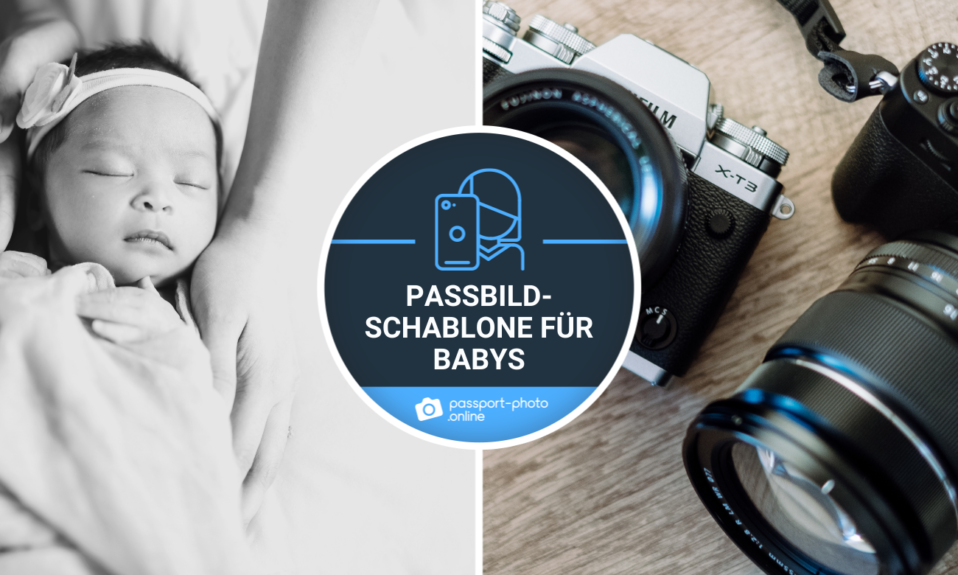 Biometrisches Passbild Baby – Schablone für Passfotos