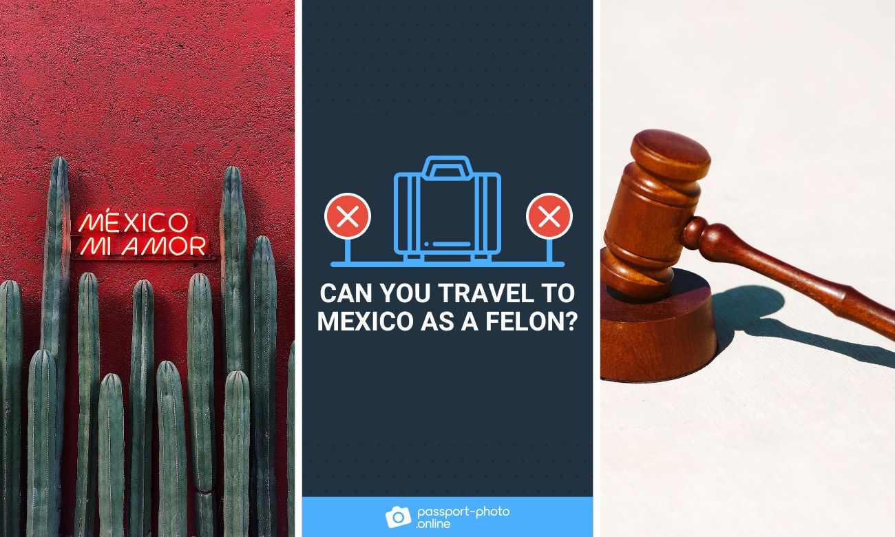 A Mexico red neon on a red wall with high green cacti and a judge's gavel on white desk