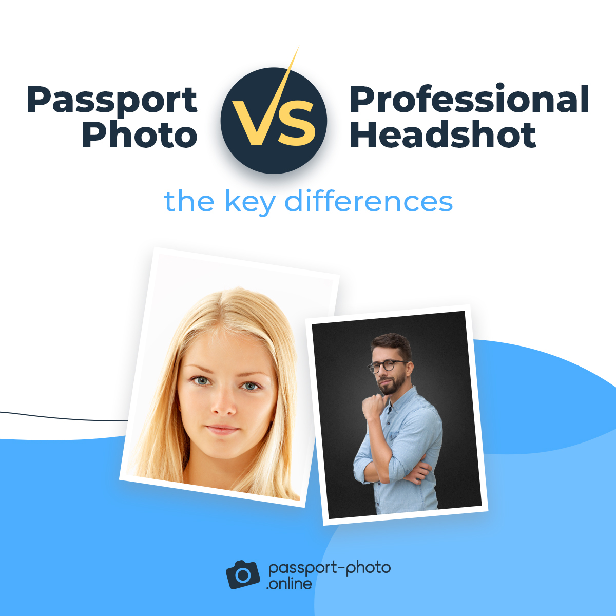 comparison of passport photo and headshot