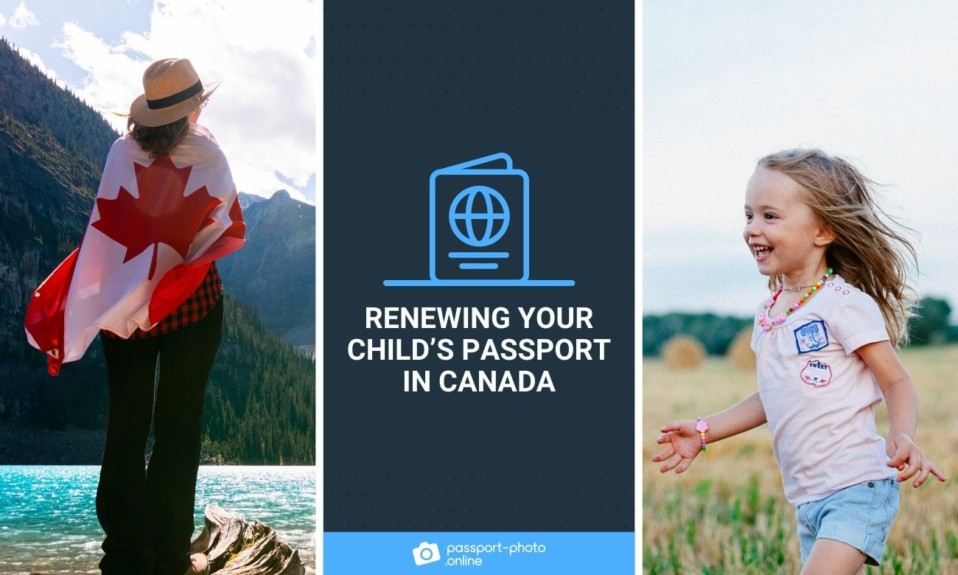 woman with Canadian flag on her back and running child