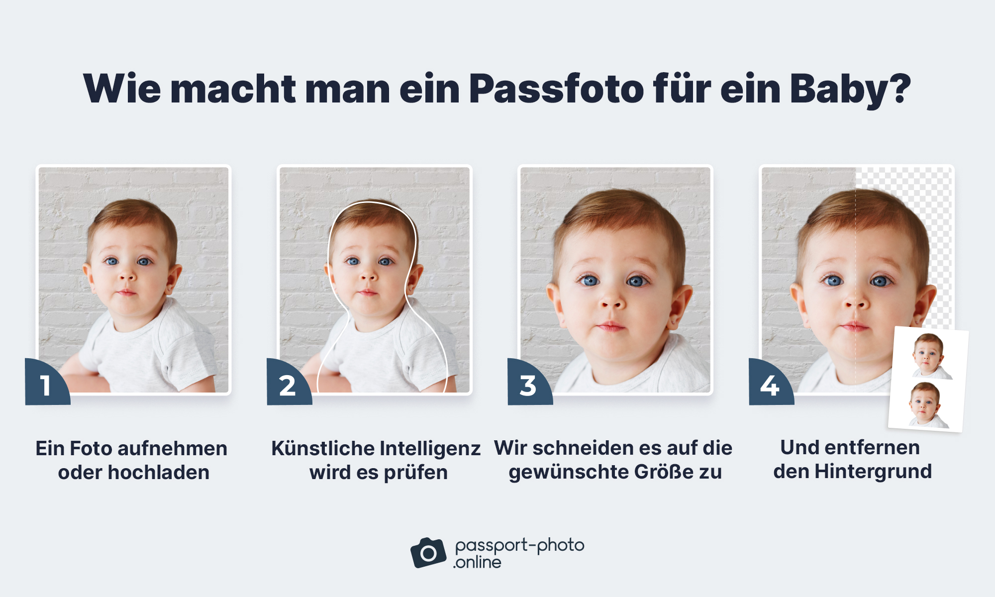 Wie macht man ein Passfoto eines Babys mit einer mobilen App?