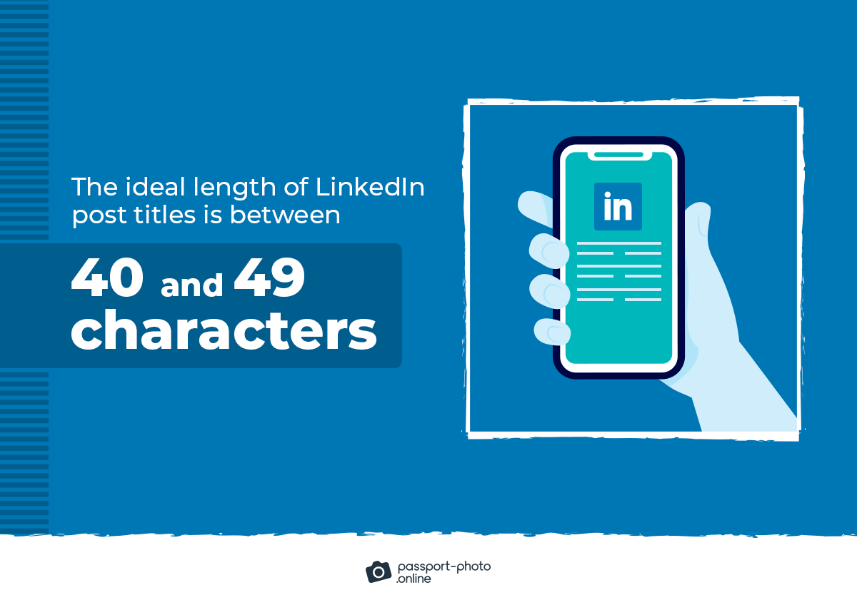 the ideal length of LinkedIn post titles is between 40 and 49 characters