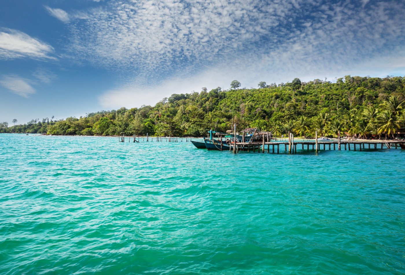 Fishing boats in Kep, Cambodia