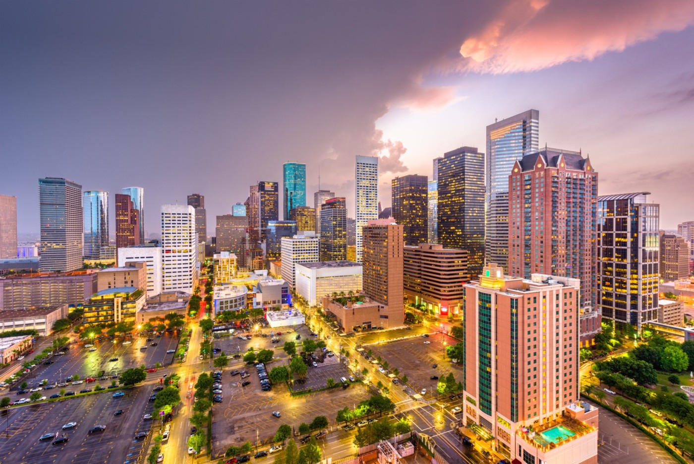 Houston, Texas, USA downtown city skyline.