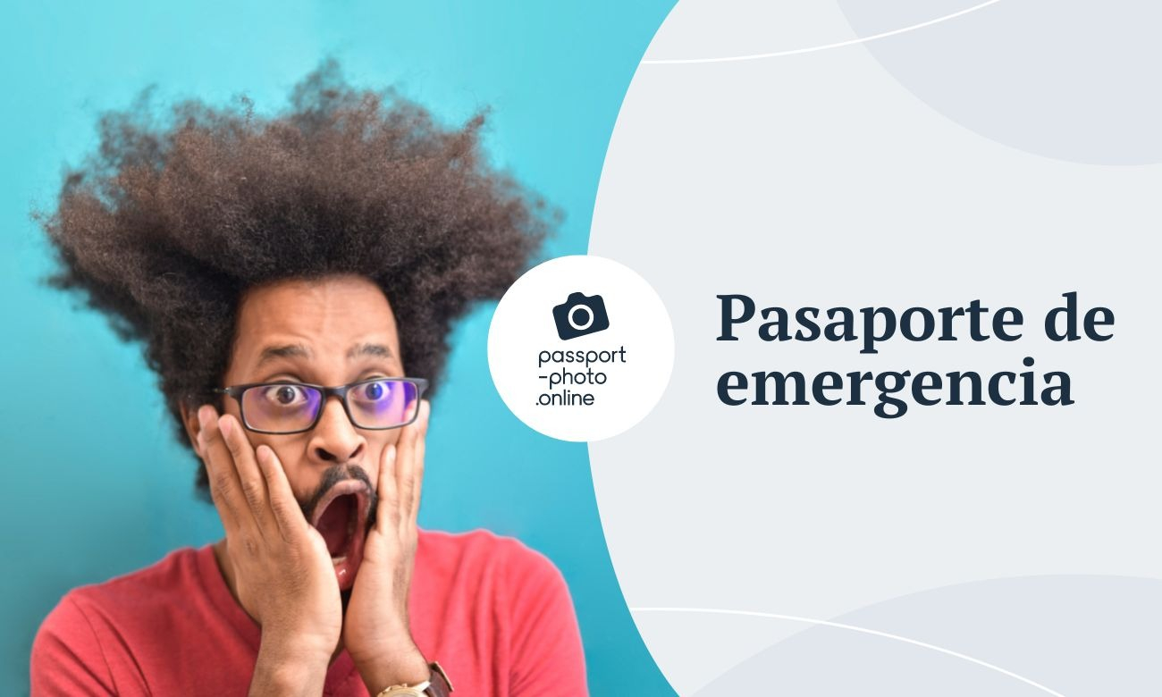 Un hombre con gafas y pelo afro gesticula sorprendido tras darse cuenta de que su única opción es conseguir un pasaporte de emergencia para viajar.