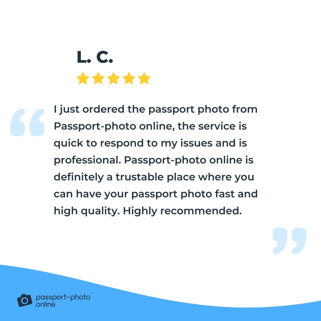 A positive review about Passport Photo Online’s customer service.
