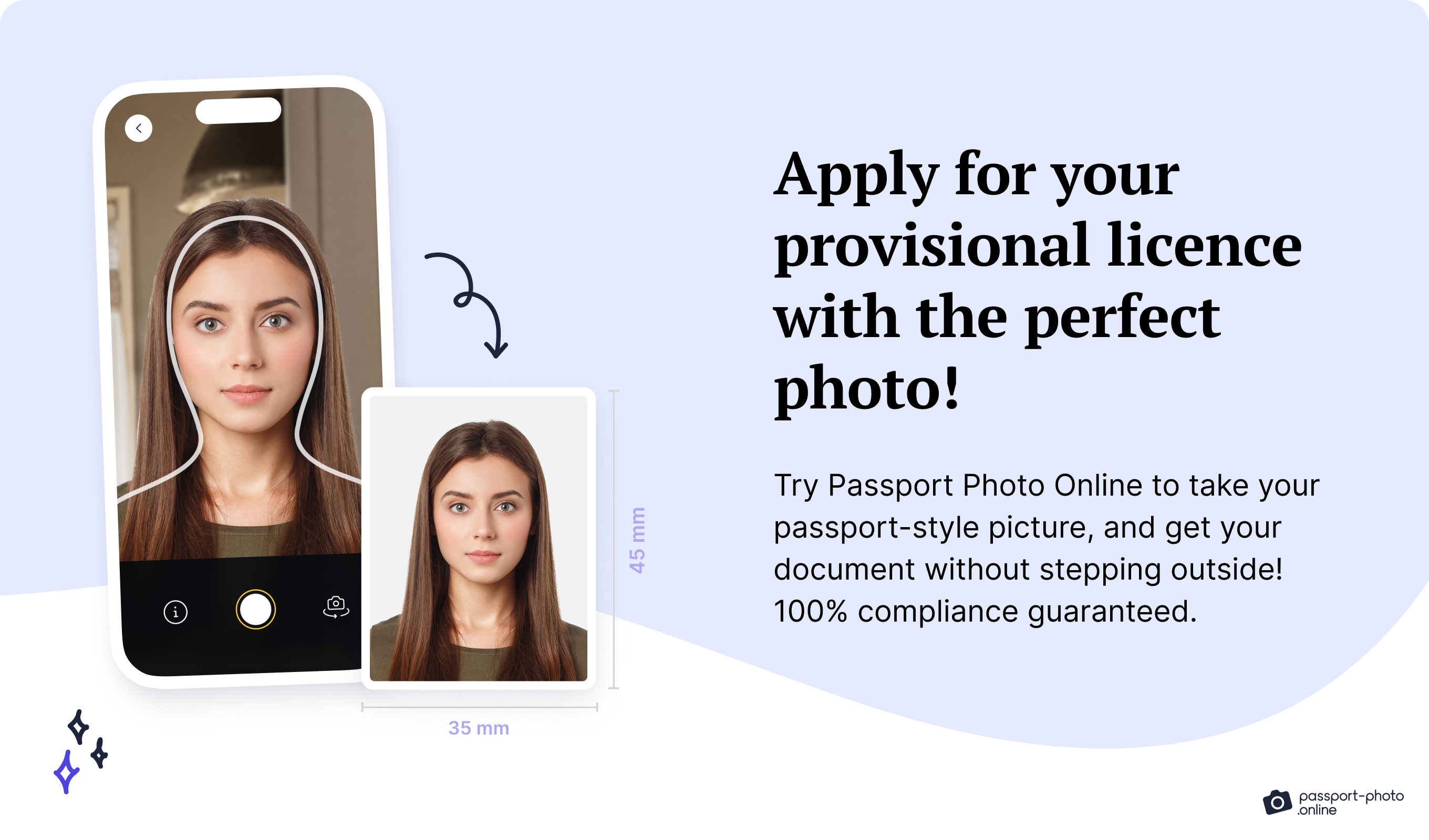 Getting a passport-style picture with Passport Photo Online.