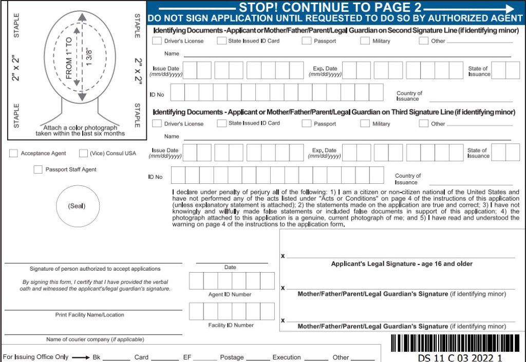 Ds 11 Passport Form First Time And Renewals 9289