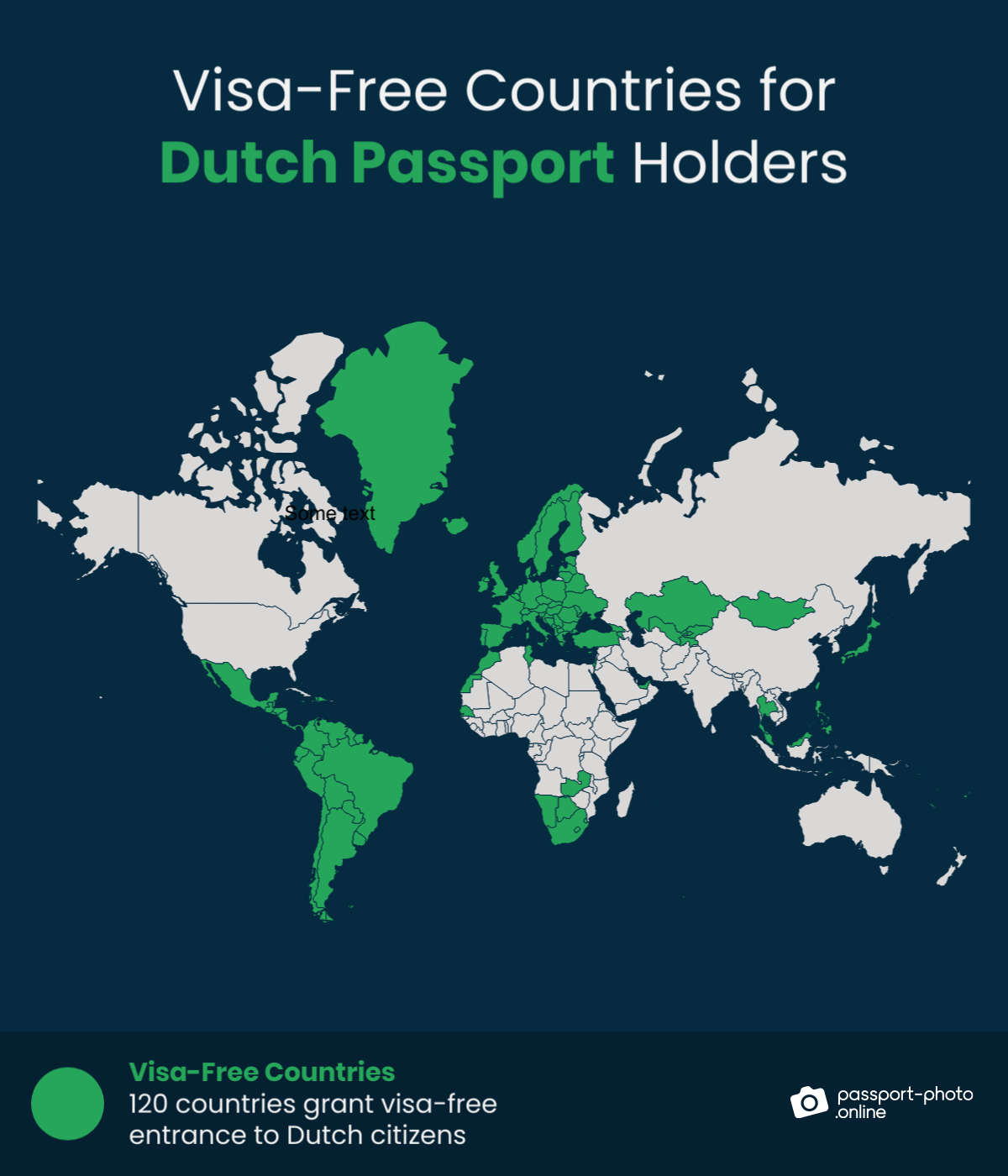 Map of countries Dutch citizens can travel to visa-free