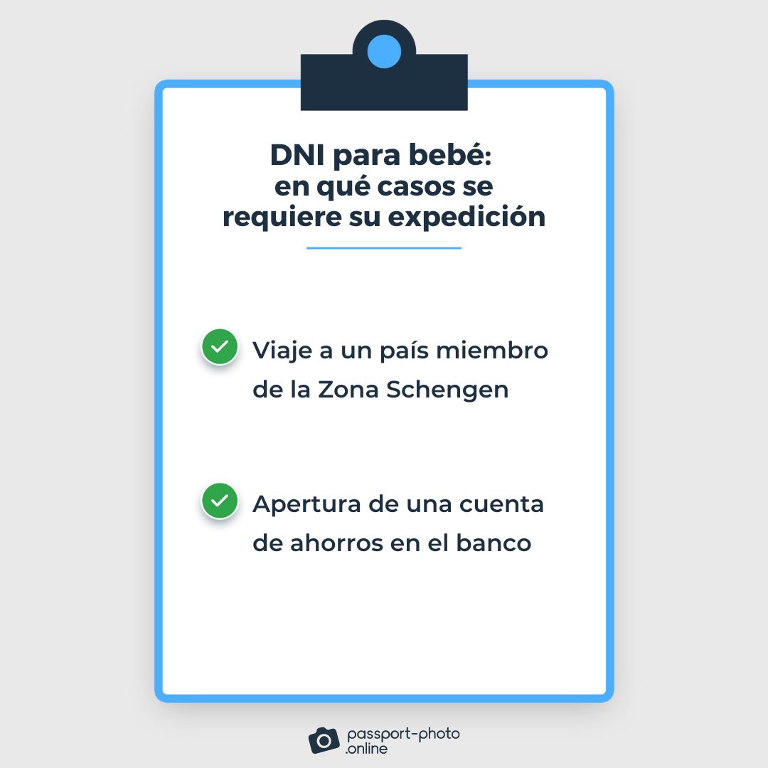 la imagen indica aquellos casos en los que se requiere expedir un DNI para bebé.