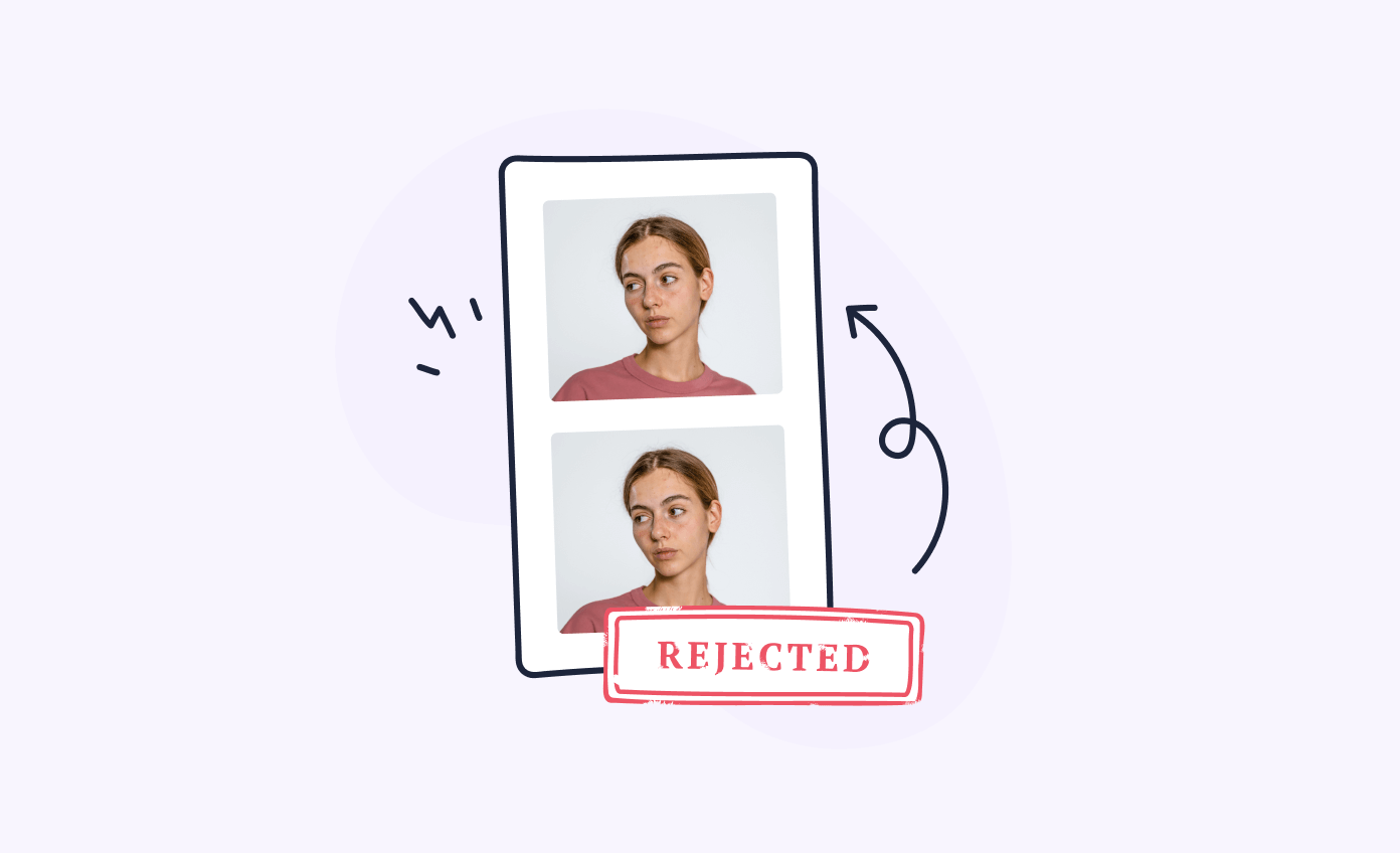 Two passport photos with a note “rejected” under them.