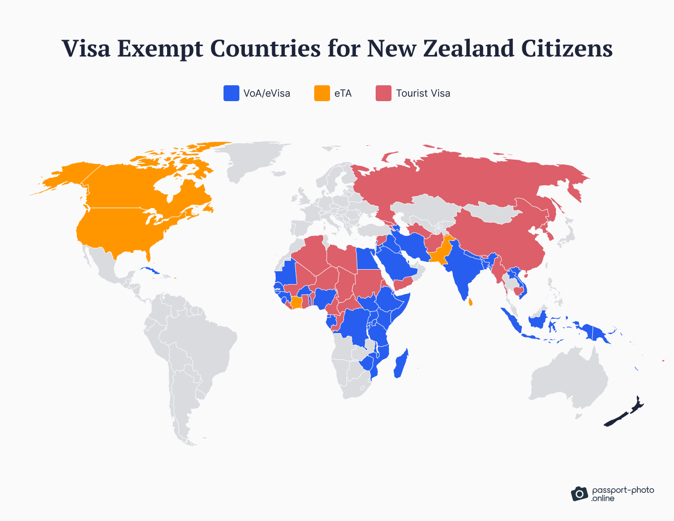 NZ passport visa required countries list.