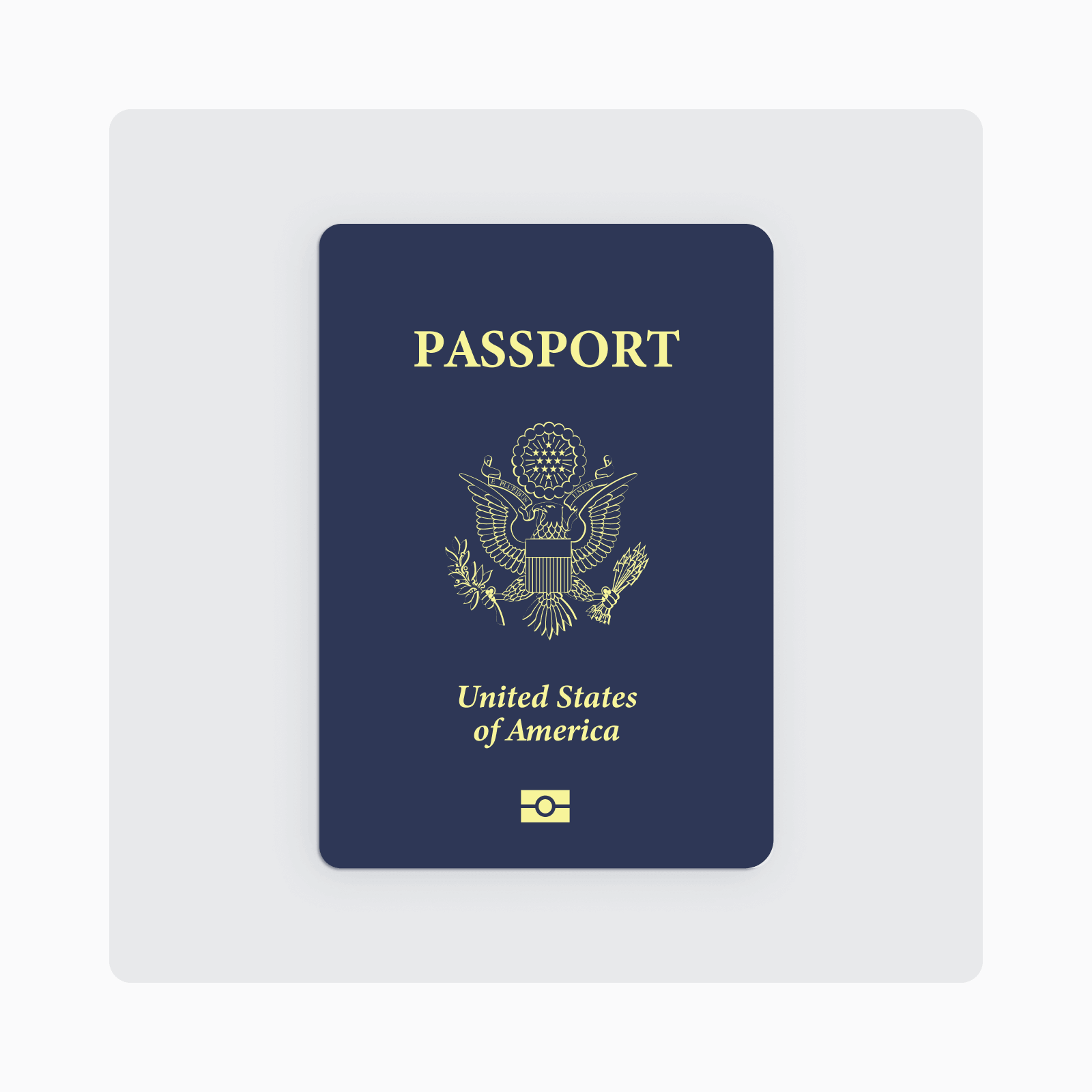 An example of a blue-covered tourist passport that is standard issue to all Americans wishing to travel internationally.