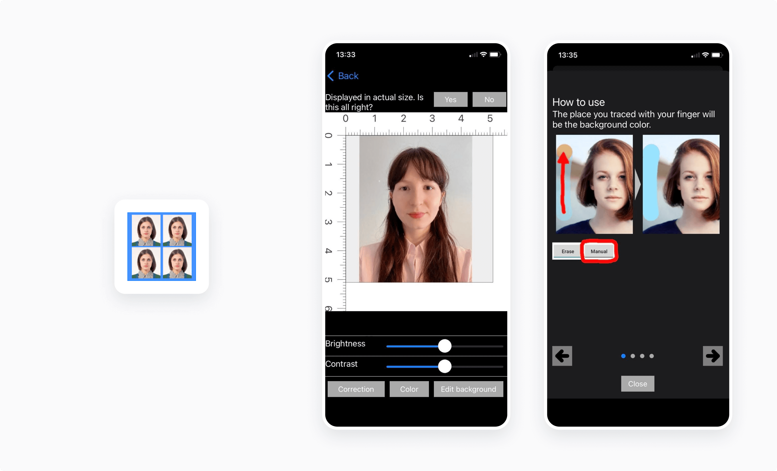 An automatic tool that resizes an uploaded photo to the US passport photo size