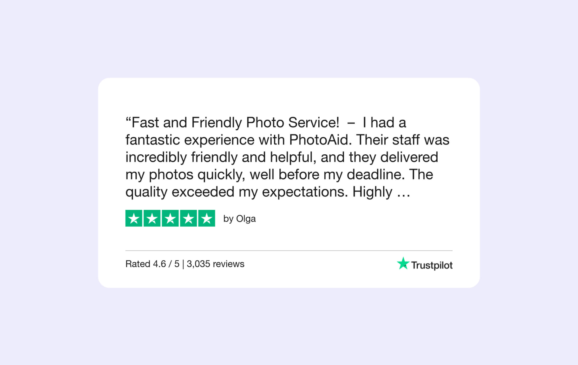 A 5-star review from a satisfied user who recently purchased German passport photos with Passport Photo Online.