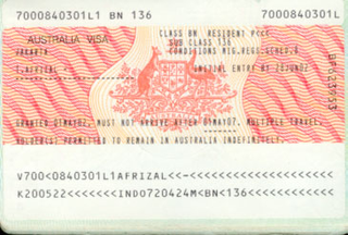 Australian Visum Foto