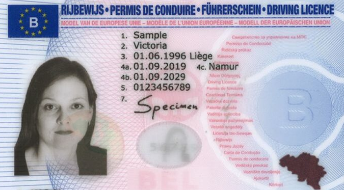 Belgium Driving Licence Photo