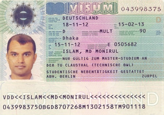 Visa to Germany 35x45 MM (3,5 X 4,5 CM)