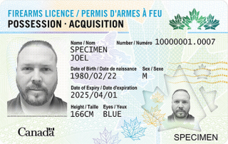 Canadian Firearms License Photo