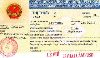 Vietnam Visa 40x60 MM (4 X 6 CM)