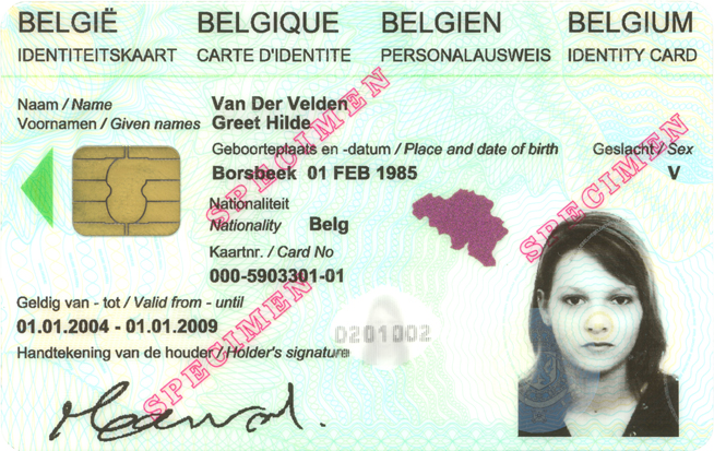 Carte d'identité belge