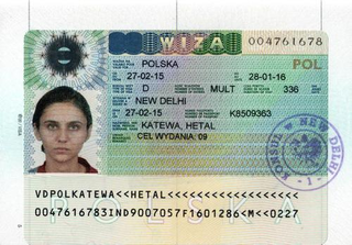 Visa polonais 35x45 mm (3,5 x 4,5 cm)