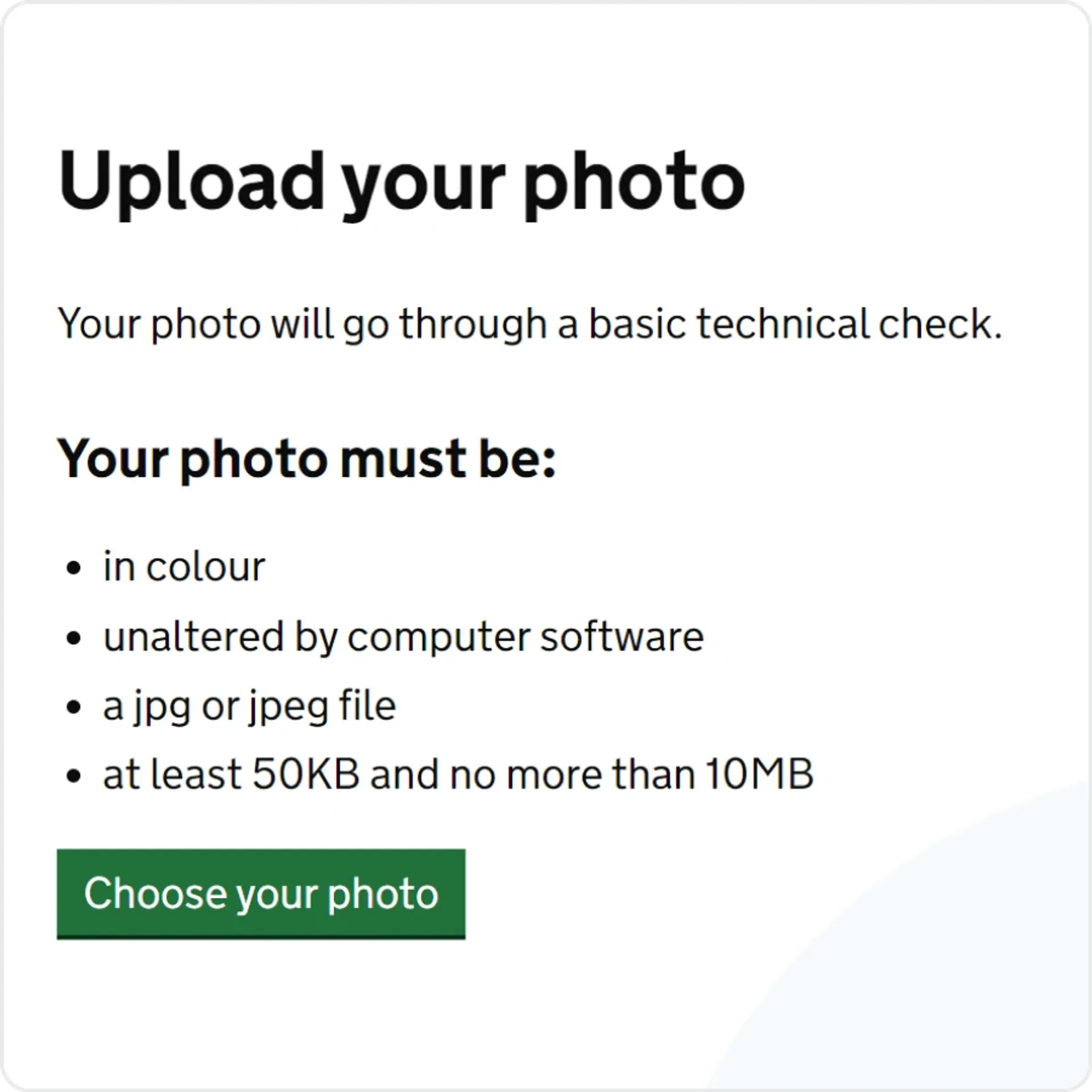 Upload your photo screenshot